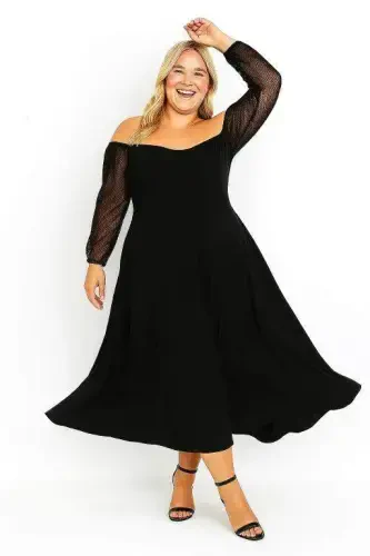 Boat Neck Princess Sweetheart Neckline Carmen Formal Dress ND609 - 5