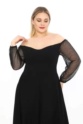 Boat Neck Princess Sweetheart Neckline Carmen Formal Dress ND609 - BÜYÜKBEDENIZ (1)