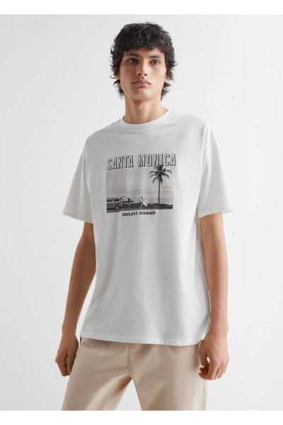 Boat Pattern Cotton T-Shirt - MANGO TEEN
