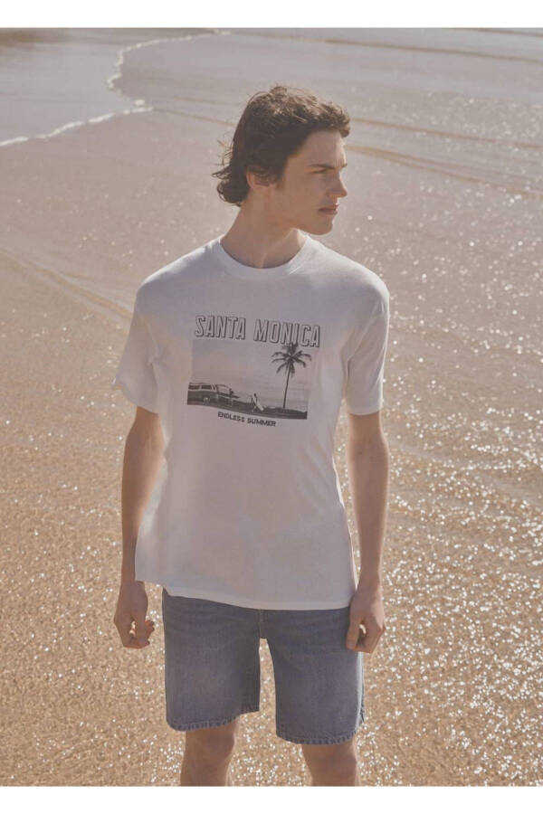 Boat Pattern Cotton T-Shirt - 6