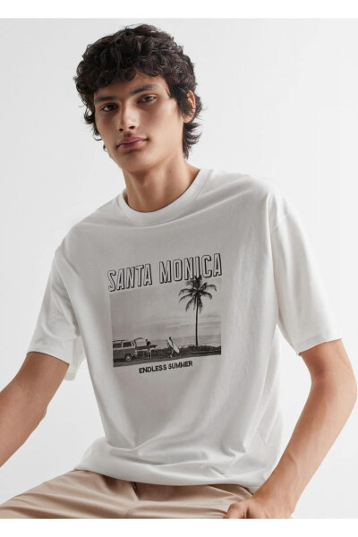 Boat Pattern Cotton T-Shirt - 7