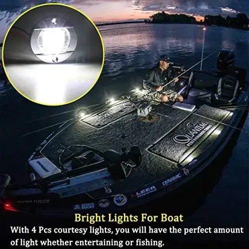 Boaton LED Night Fishing Lights - Courtesy, Deck, Navigation Lights for Boats (White) - 2
