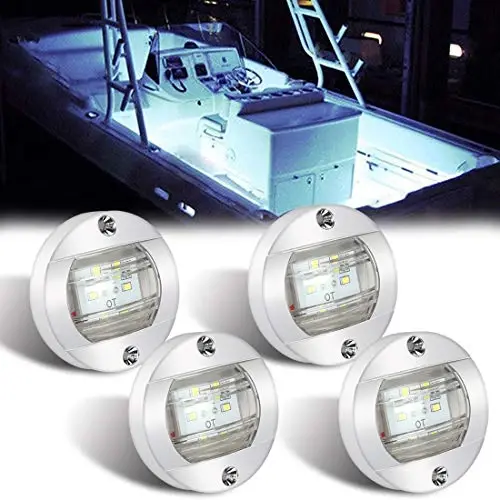 Boaton LED Night Fishing Lights - Courtesy, Deck, Navigation Lights for Boats (White) 