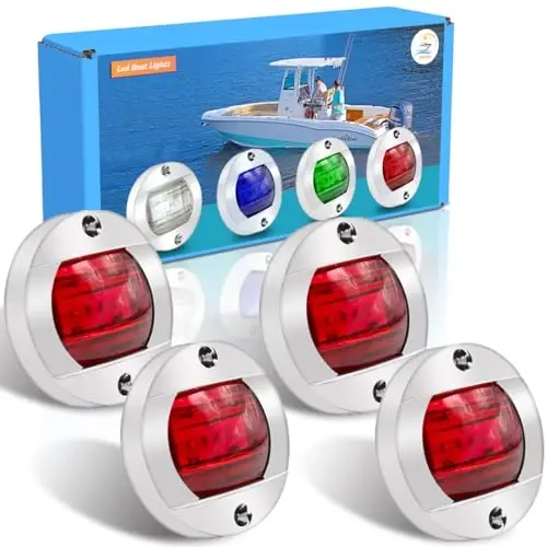 Boaton LED Night Fishing Lights, Courtesy, Deck, Navigation Lights For Boats, Red - 1
