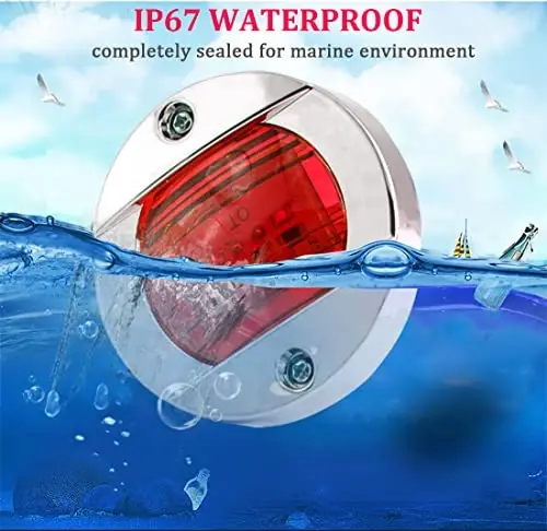 Boaton LED Night Fishing Lights, Courtesy, Deck, Navigation Lights For Boats, Red - 5