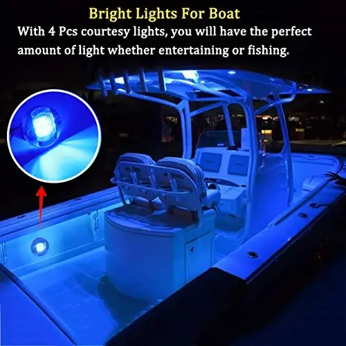 Boaton LED tungi baliq ovlash chiroqlari - Bo'sh joy, paluba, qayiqlar uchun navigatsiya chiroqlari (ko'k) - 3