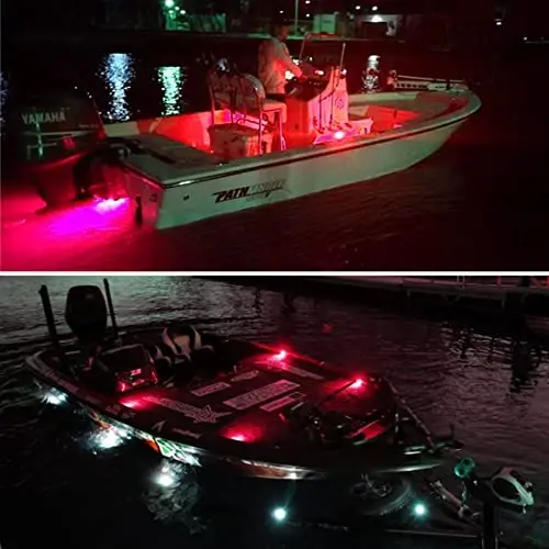 Boaton LED tungi baliq ovlash chiroqlari, Ehtirom, Paluba, Qayiqlar uchun navigatsiya chiroqlari, Qizil - 6