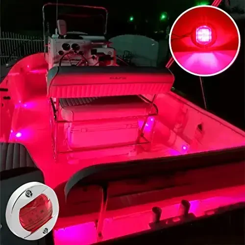 Boaton LED tungi baliq ovlash chiroqlari, Ehtirom, Paluba, Qayiqlar uchun navigatsiya chiroqlari, Qizil - 7