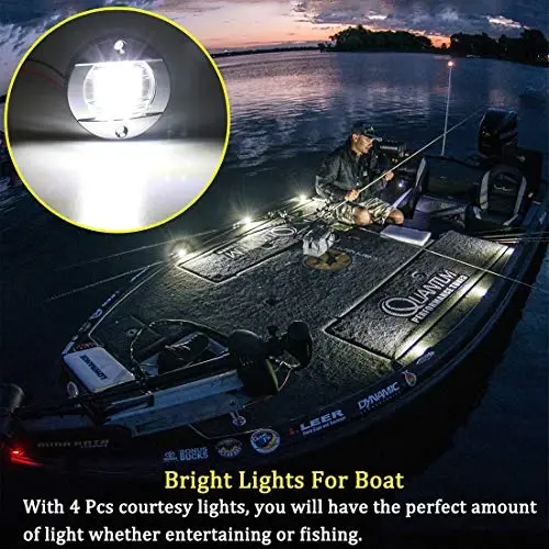 Boaton LED tungi baliq ovlash chiroqlari - Kema uchun odob, paluba, navigatsiya chiroqlari (oq) - 2
