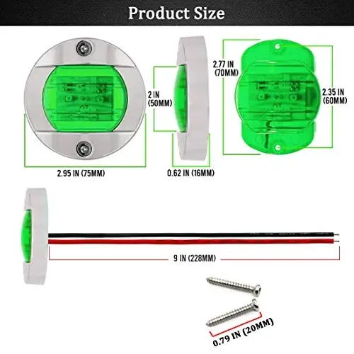Boaton Qayiq LED Kechasi Baliq Ovlash Chiroqlari, Hurmat Chiroqlari, Pastki Chiroqlari, Dengiz Qayiq LED Chiroqlari, Qayiq Ichki Chiroqlari, Qayiq Navigatsiya Chiroqlari, Qayiqlar Uchun Navigatsiya Chiroqlari LED (Yashil) - BOATON (1)