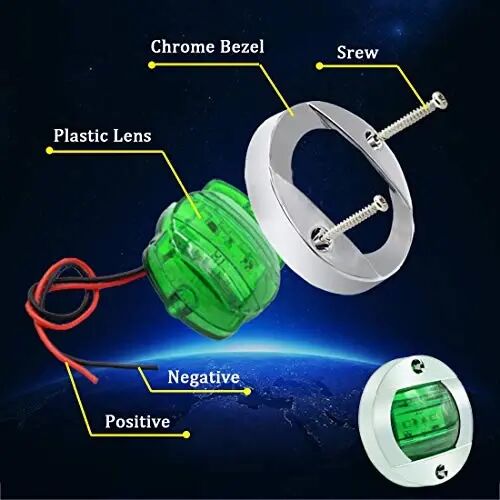 Boaton LED Night Fishing Lights - Courtesy, Deck, Navigation Lights for Boats (Green) - 3