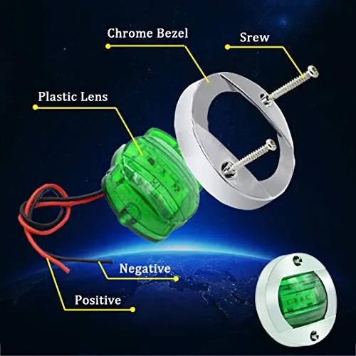 Boaton LED Night Fishing Lights - Courtesy, Deck, Navigation Lights for Boats (Green) - 3