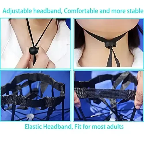 Bocampty Soyboni, 37 dyuymli baliq ovlash soyboni Qo'lsiz buklanadigan UV himoyasi Soybon qopqog'i Baliq ovlash golf lageri plyaji bog'dorchilik quyoshdan saqlaydigan ochiq havoda sozlanishi bosh kiyim - 4