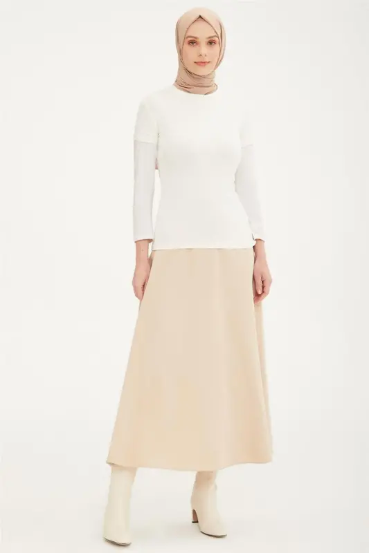 Боди Armine с коротким рукавом 21Kd9037 Экру - 1