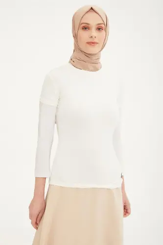 Боди Armine с коротким рукавом 21Kd9037 Экру - 4