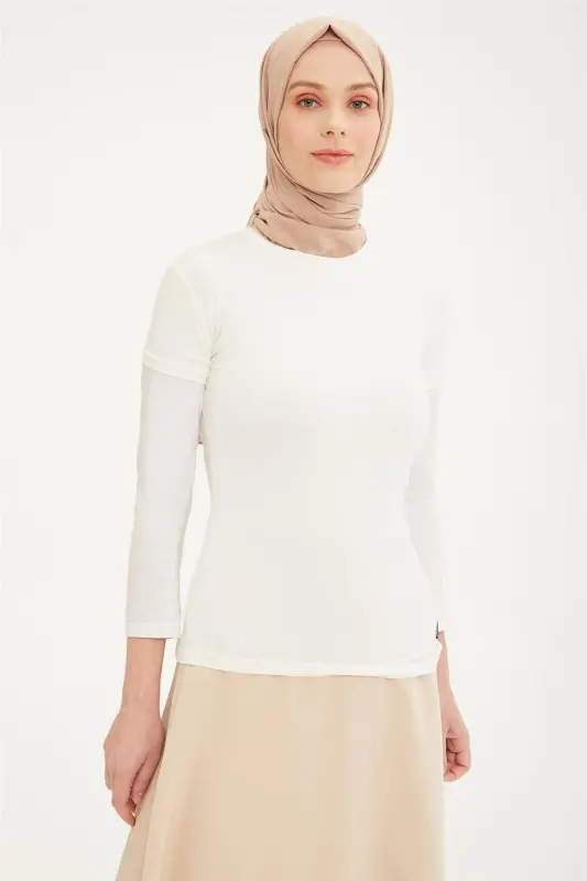 Боди Armine с коротким рукавом 21Kd9037 Экру - 4