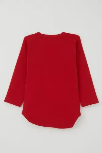 Боди для мальчика с кнопками и надписью, 9 мес.-3 года, красно-красный - BREEZE (1)