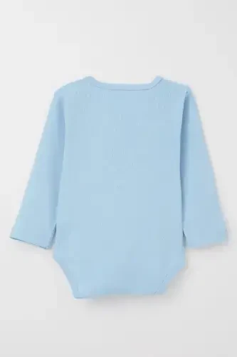 Боди для мальчика с кнопками, с принтом крокодила-водителя, 9-36 месяцев, синий - BREEZE (1)