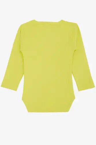 Боди для мальчика с кнопками, с принтом машины, 9 месяцев-3 года, неоново-желтый. - BREEZE (1)