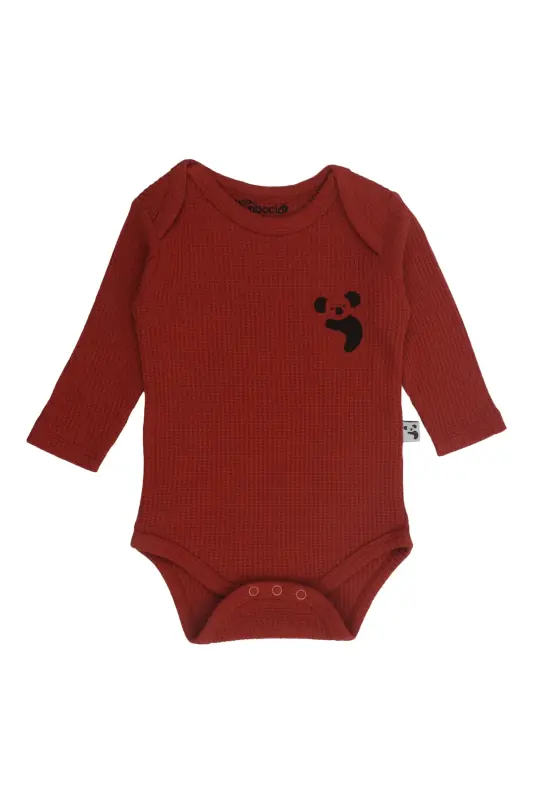 Боди с длинным рукавом, цветное - Кирпичный - BABY BOMBACIO