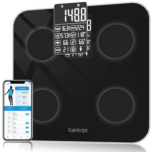 Body Fat Scale Most Accurate Digital Bathroom Scale BMI Smart Scale Fat Scale Kainkript Smart Weight Scales Bluetooth Scales Digital Weight and Body Fat Most Accurate Synchro with app, 400 LBS - 1