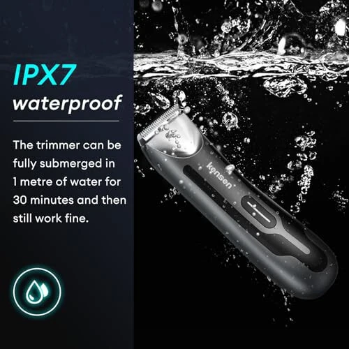 Body Hair Trimmer for Men, kensen Electric Groin Hair Trimmer, Rechargeable Body Groomer, Replaceable Ceramic Blade Heads, Waterproof Wet/Dry Clippers, Male Pubic Hair Hygiene Razor - 2