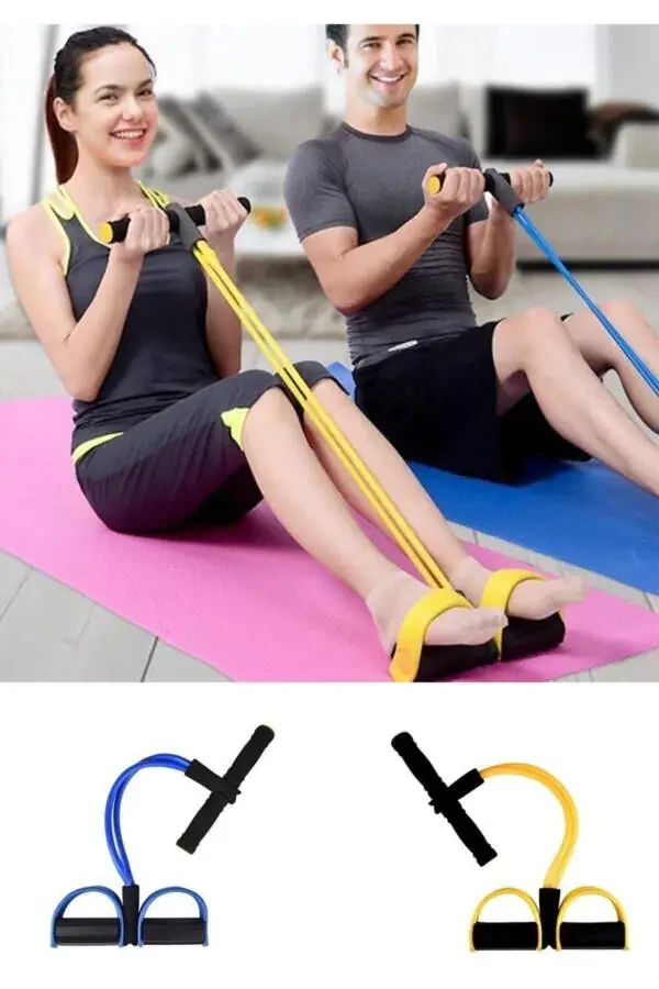 Body Shaping Exercise Abdominal Hand and Foot Resistance Band - 1