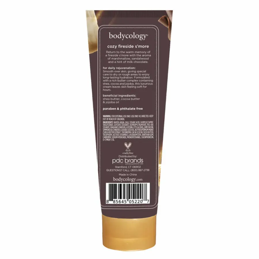 Bodycology Shea Butter Body Kremi, Cozy Fireside S'more, 8 унция - 6