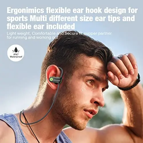 Boean Wireless Headphones Workout Headphones Bluetooth 5.3 with IPX7 Rating Workout Running Headphone with 16 Hours Bluetooth Earbuds for Man Women - 7