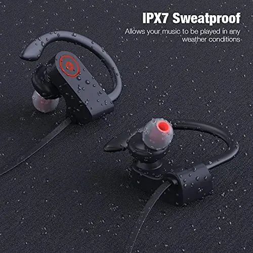 Boean Wireless Sport Headphones with IPX7 Waterproof Bluetooth V5.3, HD Bass+ Sound, 15H Playtime, Sound Isolation - 4