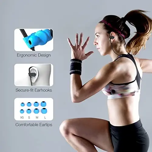 Boean Wireless Earbuds, Bluetooth Headphones 5.3, Wireless Headphones with 16Hrs Playtime IPX7 Waterproof in-Ear Earphones, Deep Bass Stereo Earbuds with Microphone for Gym Running Home Workout - 4