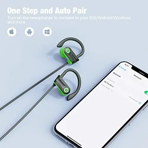 Boean Wireless Headphones Workout Headphones Bluetooth 5.3 with IPX7 Rating Workout Running Headphone with 16 Hours Bluetooth Earbuds for Man Women - 4