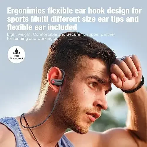 Boean Workout Headphones Bluetooth Mic bilan eshitish vositasi Bluetooth 5.3 texnologiyasi Stereo Sound Deep Bass 16 soat ijro etish Yugurish uchun eshitish vositasi IPX7 sport uchun - 7