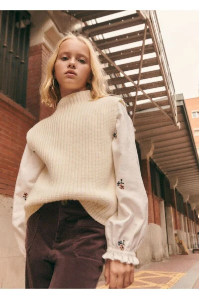 Boğazlı triko yelek - 6