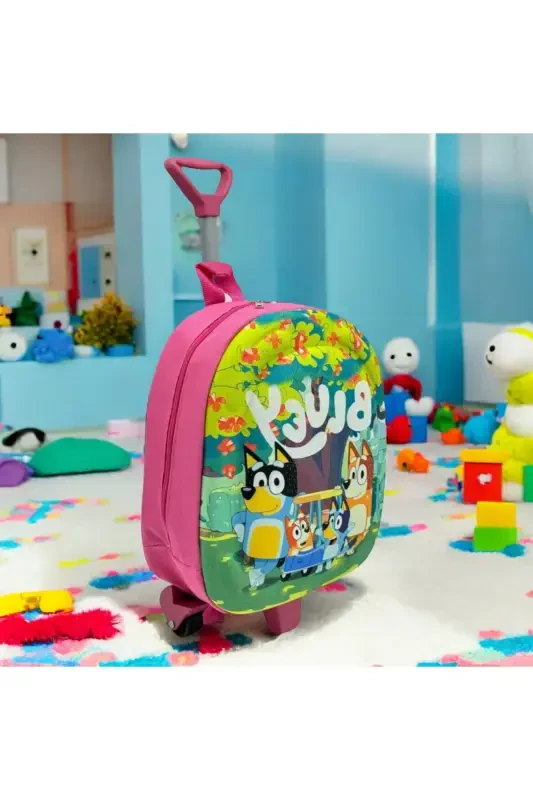 Bog'cha Bolalar Bog'chasi Bolalar Chamadani Ryukzak G'ildirakli G'ildirakli - bluueey - 6