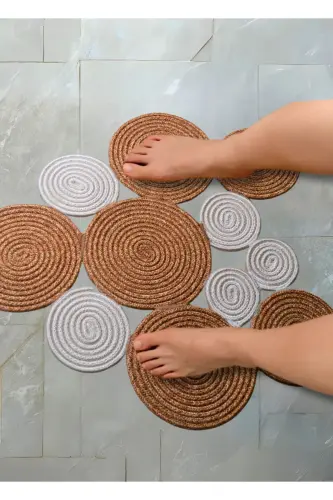 - БОГЕМНЫЙ ДВУСТОРОННИЙ ДЖУТОВЫЙ КОВРИК ДЛЯ ТУАЛЕТА, МОЖНО СТИРАТЬ. КОВРИК - ЧЕРНЫЙ - 4