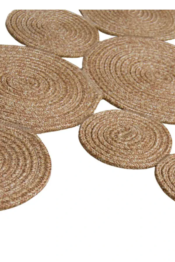 Богемный моющийся двусторонний джутовый, плетёный коврик для туалета. Коврик - 2