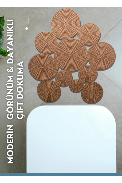 Богемный моющийся двусторонний джутовый, плетёный коврик для туалета. Коврик - 3