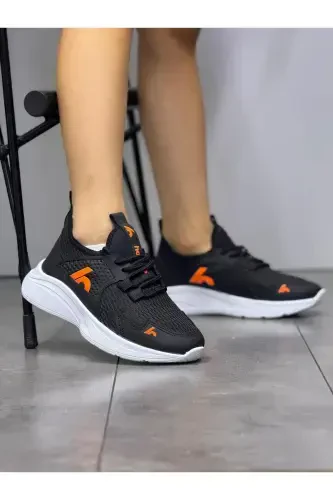 Bogʻichli Unisex bolalar sport poyabzali-Qora-Toʻq sariq-Qora - HOMIRO (1)