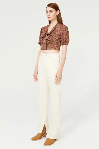 Bog'lamali Detalli Crop Bluz-210 - ADL (1)