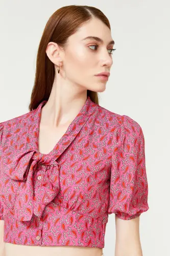 Bog'lamli Detalli Crop Bluz-208 - ADL (1)