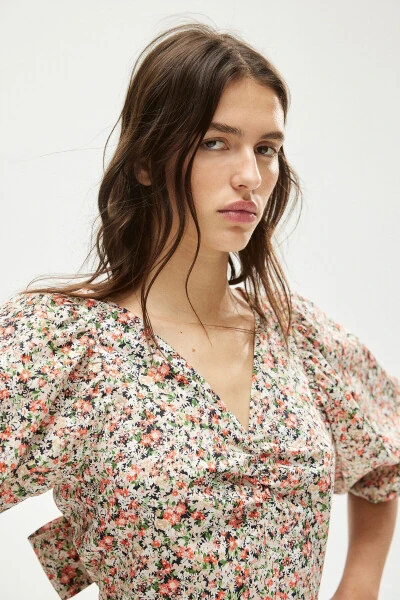 Bog'langan yengli, puflagan ko'ylak - H&M (1)