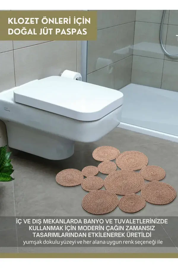 BOHEM WASHABLE DOUBLE-SIDED JUTE, RUG BATHROOM MAT. MAT - 4