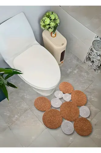- BOHEM WASHABLE DOUBLE SIDED JUTE, WICKER TOILET FRONT RUG. RUG-BLACK - SFB (1)