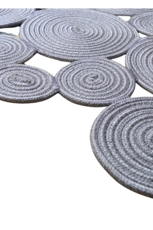 - BOHEM WASHABLE DOUBLE-SIDED JUTE, WICKER TOILET FRONT RUG. RUG-GRAY - 2