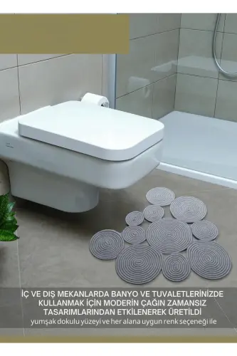 - BOHEM YIKANABİLİR ÇİFT TARAFLI JÜT, HASIR KLOZET ÖNÜ PASPASI. PASPAS-GRİ - 3