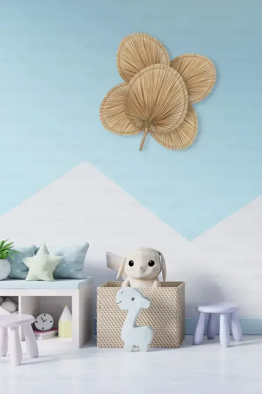 Bohemian Palm Leaf, Japanese Fan 30x40 Cm, Wall Decoration, Wall Ornament, Scandinavian, Modern - 5