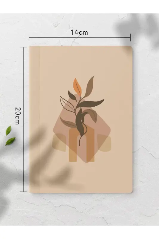 Boho Çizgisiz Defter Seti - 4 Adet - 14cm*20cm - 64 Sayfa-Bej - 5