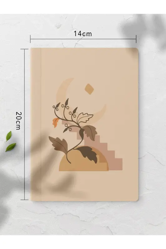 Boho Çizgisiz Defter Seti - 4 Adet - 14cm*20cm - 64 Sayfa-Bej - 6