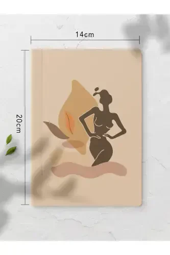 Boho Çizgisiz Defter Seti - 4 Adet - 14cm*20cm - 64 Sayfa-Bej - 4